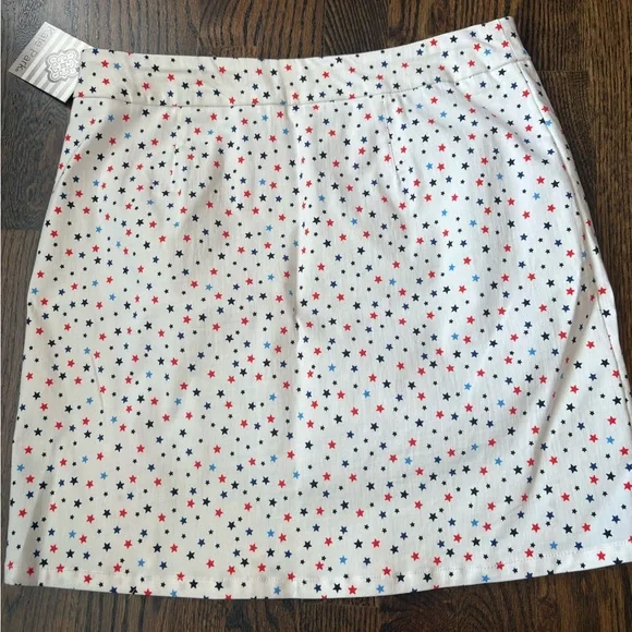 Kate Park Patriotic USA 4th of July America Red White Blue Star Skirt Skor - Picture 6 of 8